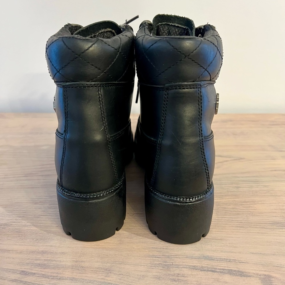 NWOT Harley Davidson Platform Heel Black Lace-Up Booties - Picture 5 of 8